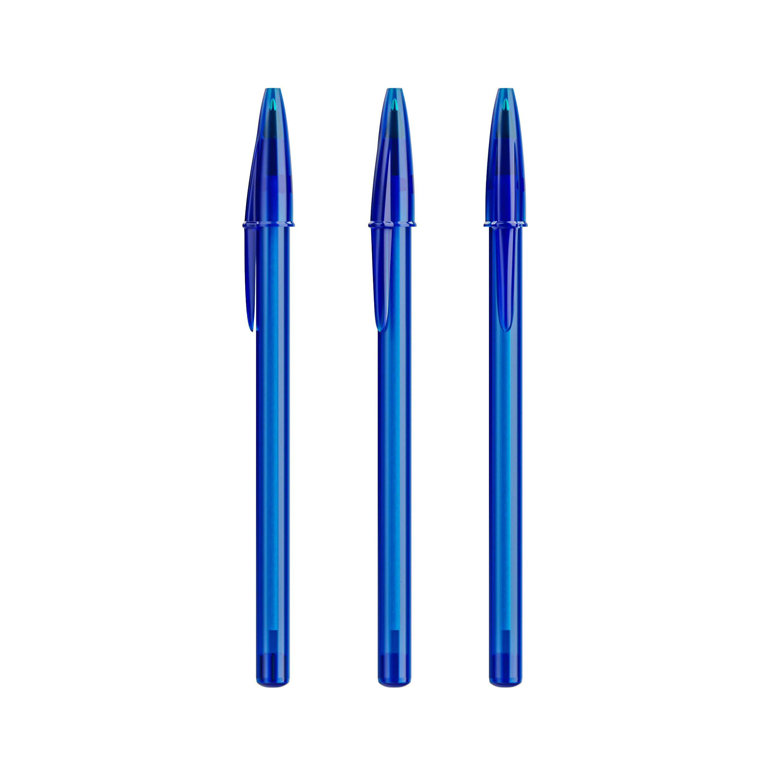 Stylo bille publicitaire BIC® Style Bleu foncé transparent - Encre bleue